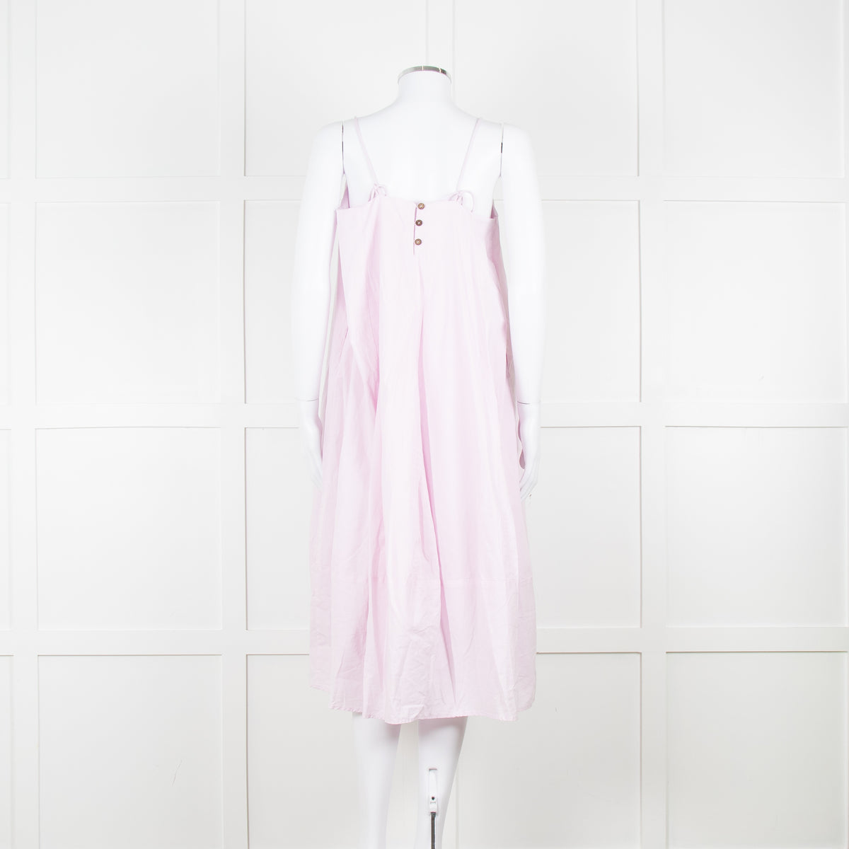 Free People Pale Pink Spaghetti Straps Cotton Sundress
