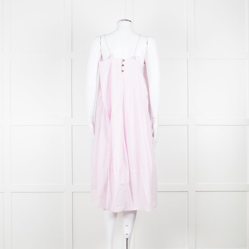 Free People Pale Pink Spaghetti Straps Cotton Sundress