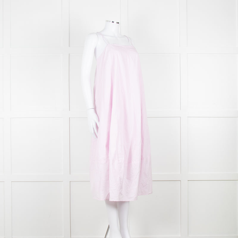 Free People Pale Pink Spaghetti Straps Cotton Sundress