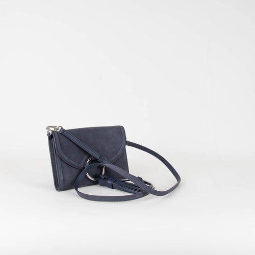 Tory Burch Navy Suede Tassell Crossbody Bag