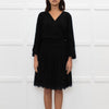Diane Von Furstenberg Black Embellished Half Lace Wrap Dress