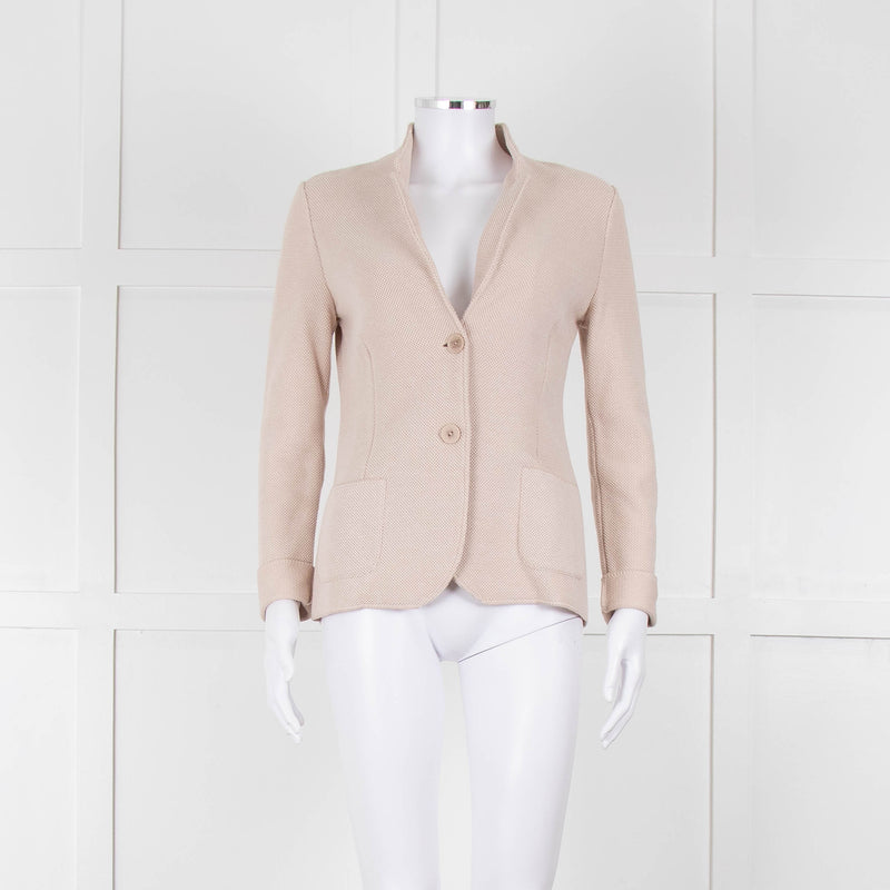Falconeri Beige Knit Single Breasted Jacket