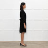 Diane Von Furstenberg Black Embellished Half Lace Wrap Dress