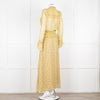 Zadig & Voltaire Yellow Blue Floral Frill Trim Maxi Dress