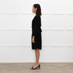 Diane Von Furstenberg Black Embellished Half Lace Wrap Dress