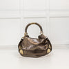 Gucci Pewter Metallic Snake Skin Babouska Indy Hobo Bag