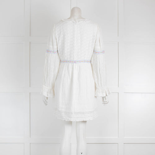 LoveShackFancy White Broderie Anglaise Mini Dress