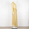 Zadig & Voltaire Yellow Blue Floral Frill Trim Maxi Dress