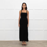 Zimmermann Black Pleated Sleeveless Knit Long Dress