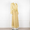 Zadig & Voltaire Yellow Blue Floral Frill Trim Maxi Dress