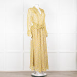 Zadig & Voltaire Yellow Blue Floral Frill Trim Maxi Dress