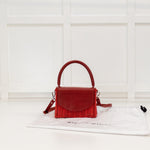 Wicker Wings Red Wicker Crossbody With Red Leather Flap