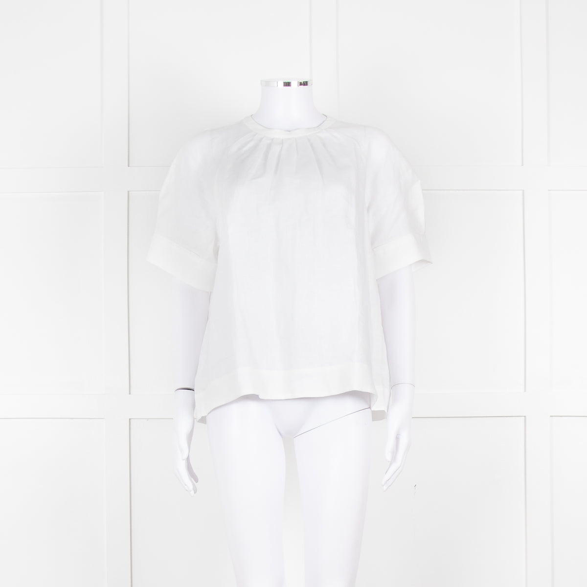 Amina Rubinacci White Linen Short Sleeve Top