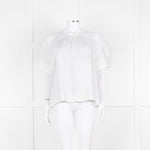 Amina Rubinacci White Linen Short Sleeve Top