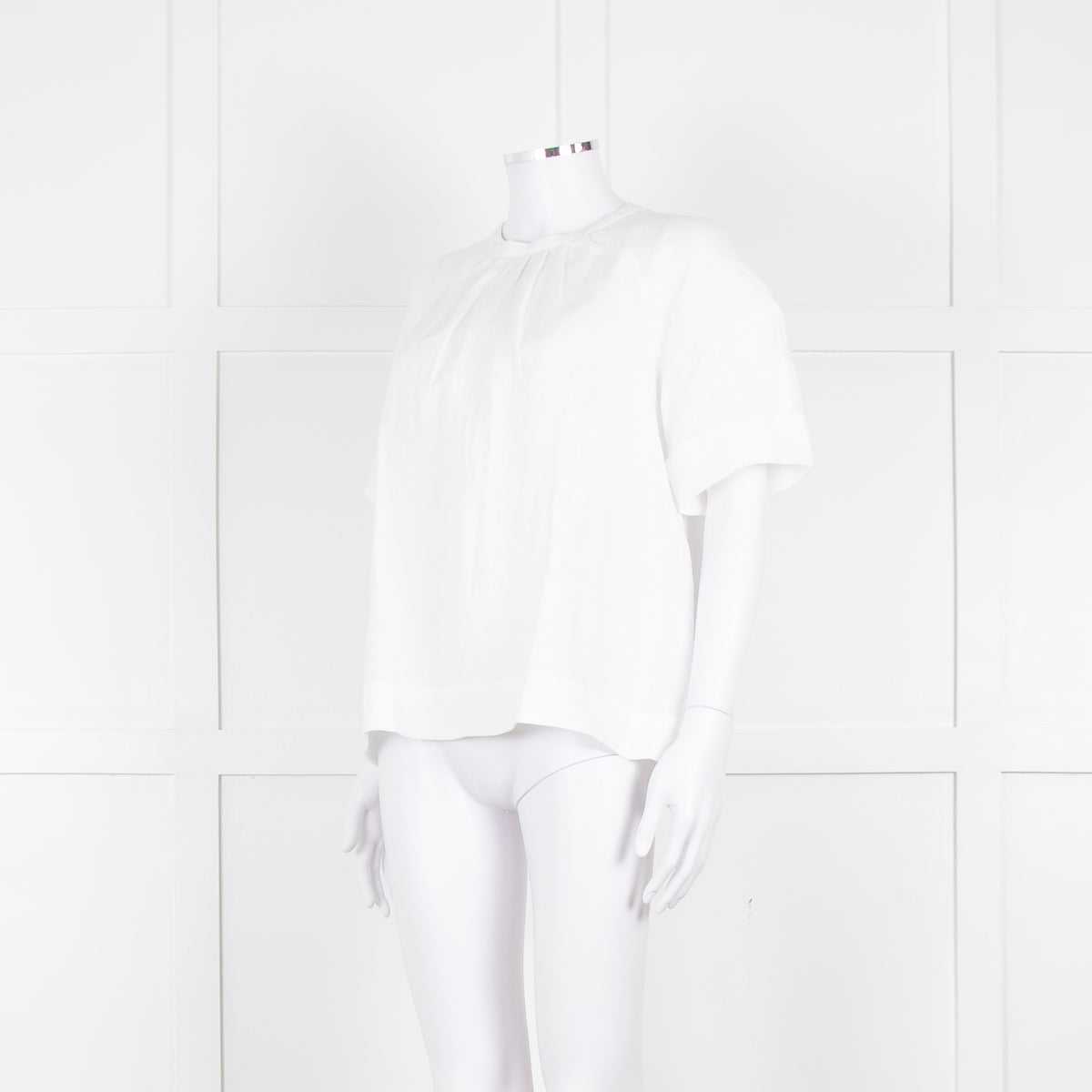 Amina Rubinacci White Linen Short Sleeve Top