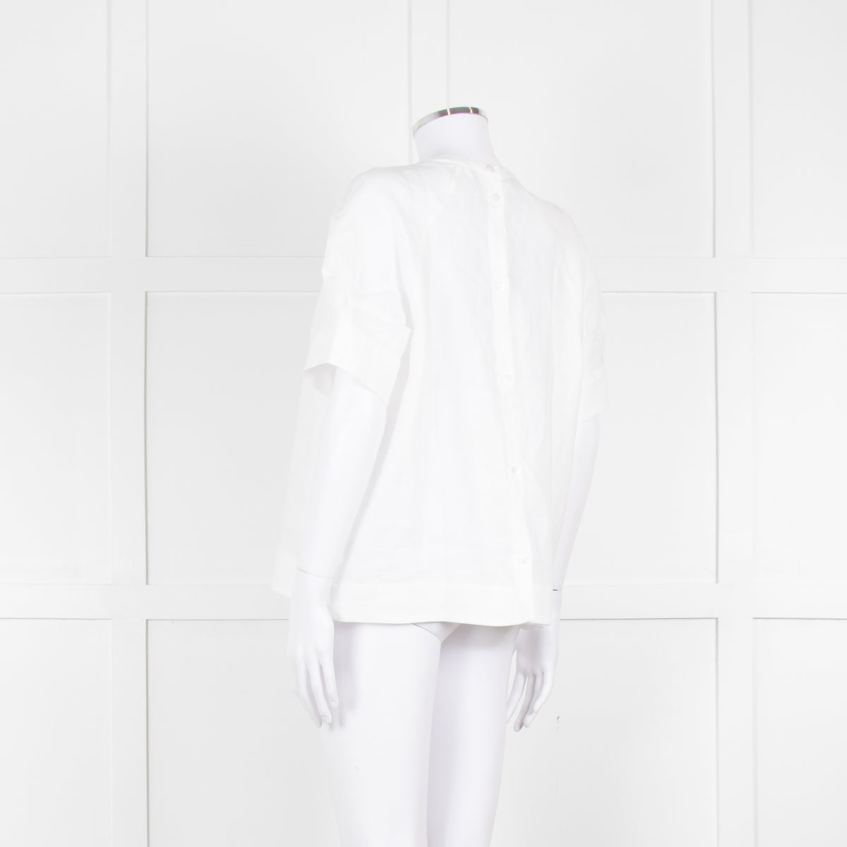 Amina Rubinacci White Linen Short Sleeve Top