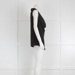 Theory Black Silk & Spandex Top with Cowl Neck