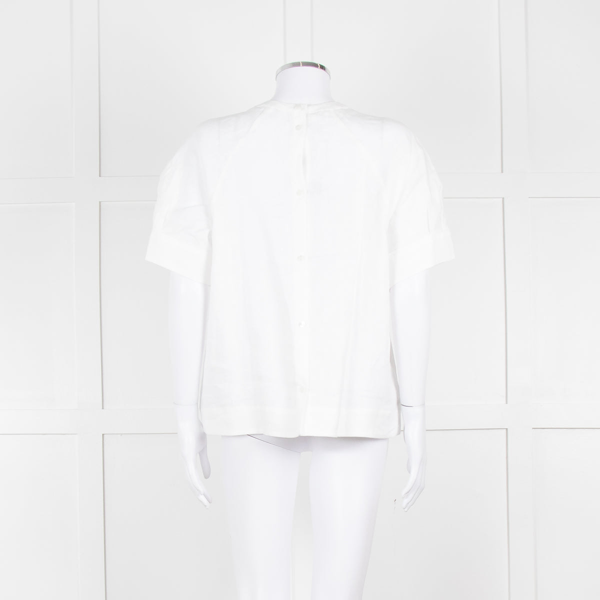 Amina Rubinacci White Linen Short Sleeve Top