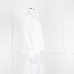 Amina Rubinacci White Linen Short Sleeve Top