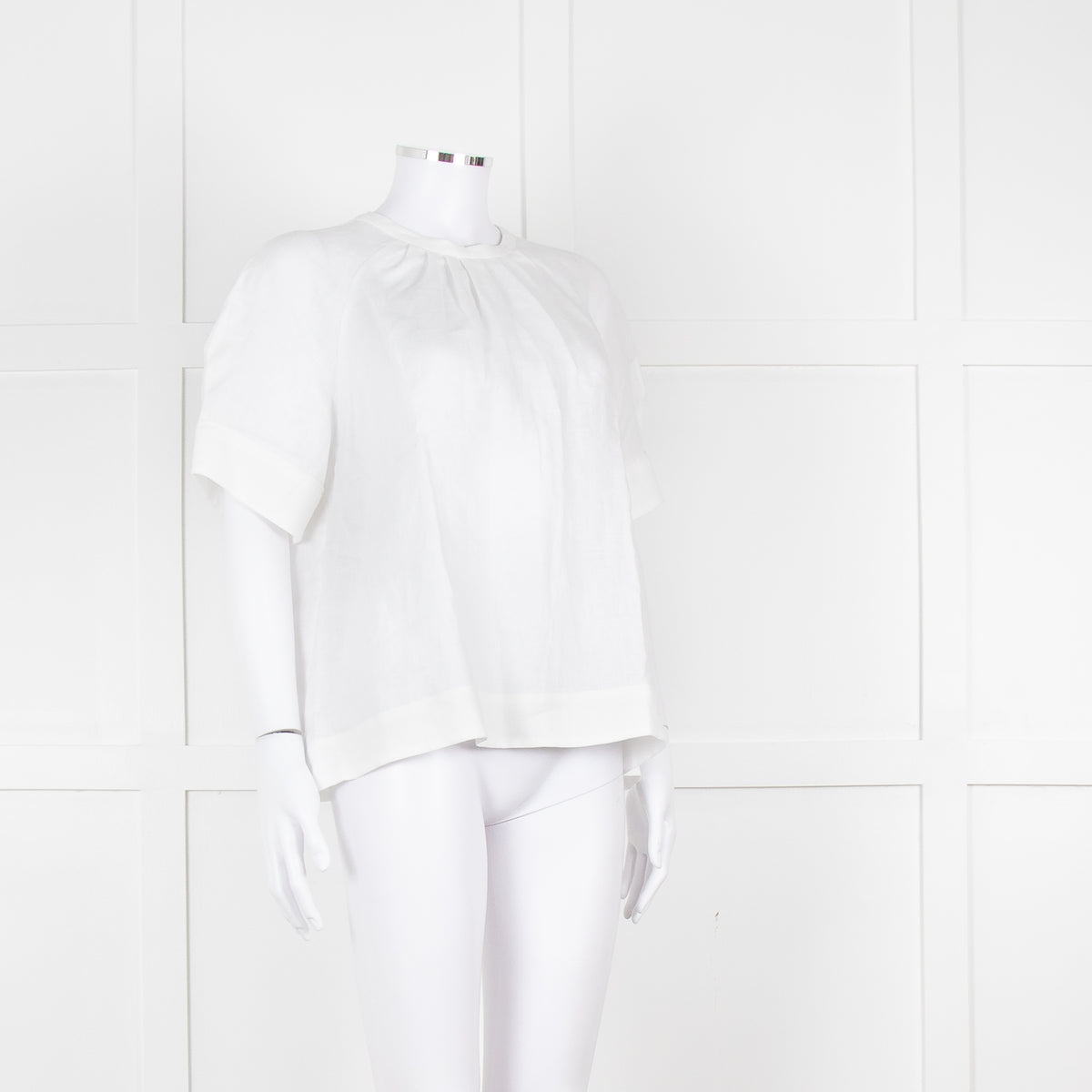 Amina Rubinacci White Linen Short Sleeve Top