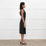 Iris & Ink Black Leather Sleeveless Dress