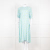 Faithfull The Brand Pale Blue Yellow Floral Frill Detail Maxi Dress