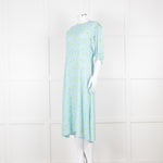Faithfull The Brand Pale Blue Yellow Floral Frill Detail Maxi Dress