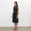 Iris & Ink Black Leather Sleeveless Dress