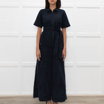 Me+Em Navy Blue Short Sleeve Belted Culottes Jumpsuit