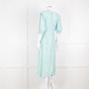 Faithfull The Brand Pale Blue Yellow Floral Frill Detail Maxi Dress