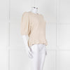ME + EM Beige Cotton Linen Blend Puff Sleeve Knit Top