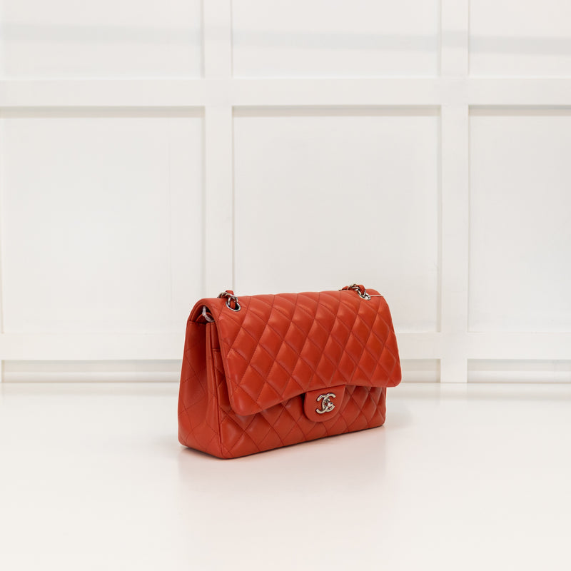 Chanel Classic Jumbo Double Flap in Red Lambskin Leather