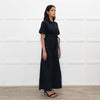 Me+Em Navy Blue Short Sleeve Belted Culottes Jumpsuit
