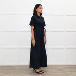 Me+Em Navy Blue Short Sleeve Belted Culottes Jumpsuit
