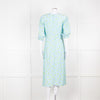 Faithfull The Brand Pale Blue Yellow Floral Frill Detail Maxi Dress
