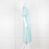 Faithfull The Brand Pale Blue Yellow Floral Frill Detail Maxi Dress