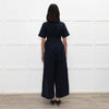 Me+Em Navy Blue Short Sleeve Belted Culottes Jumpsuit