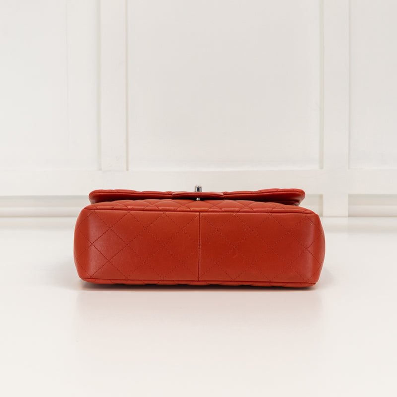 Chanel Classic Jumbo Double Flap in Red Lambskin Leather