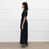 Me+Em Navy Blue Short Sleeve Belted Culottes Jumpsuit