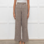 Brora Brown and Blue Check Woven Trousers