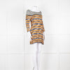 Missoni Orange Black Green Zig Zag Knitted Mini Dress