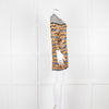 Missoni Orange Black Green Zig Zag Knitted Mini Dress