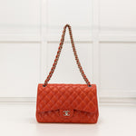 Chanel Classic Jumbo Double Flap in Red Lambskin Leather