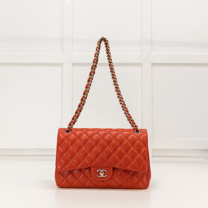 Chanel Classic Jumbo Double Flap in Red Lambskin Leather