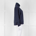 Tory Burch Navy Blue Tennis Logo Sweatshirt