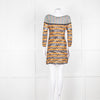 Missoni Orange Black Green Zig Zag Knitted Mini Dress