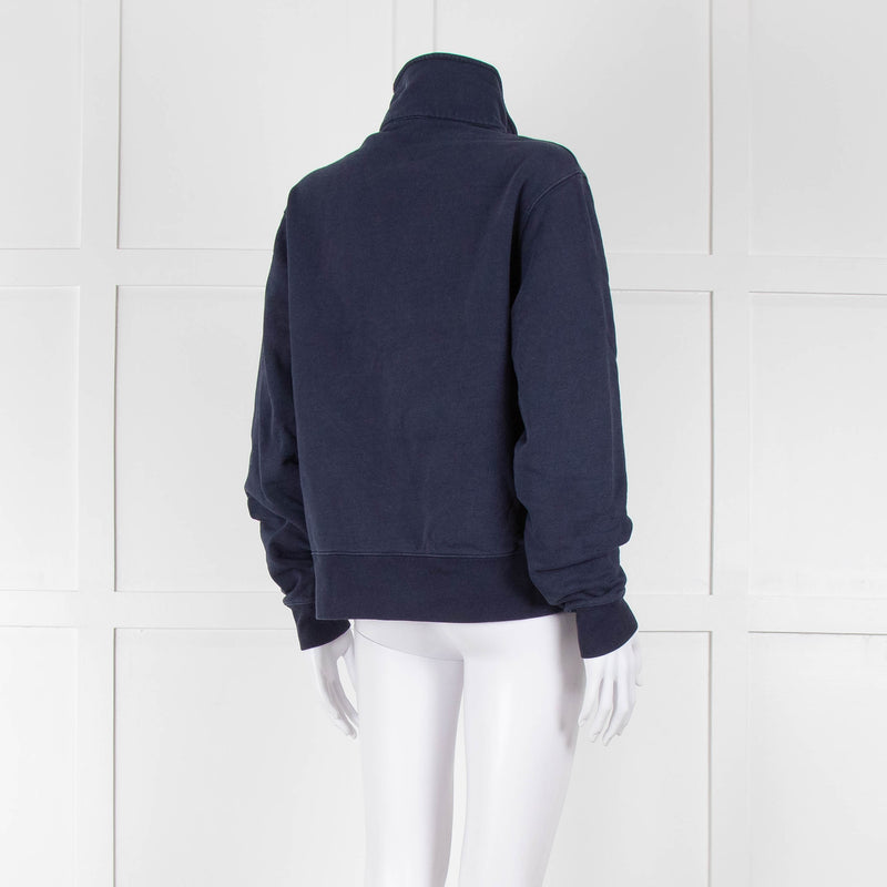 Tory Burch Navy Blue Tennis Logo Sweatshirt