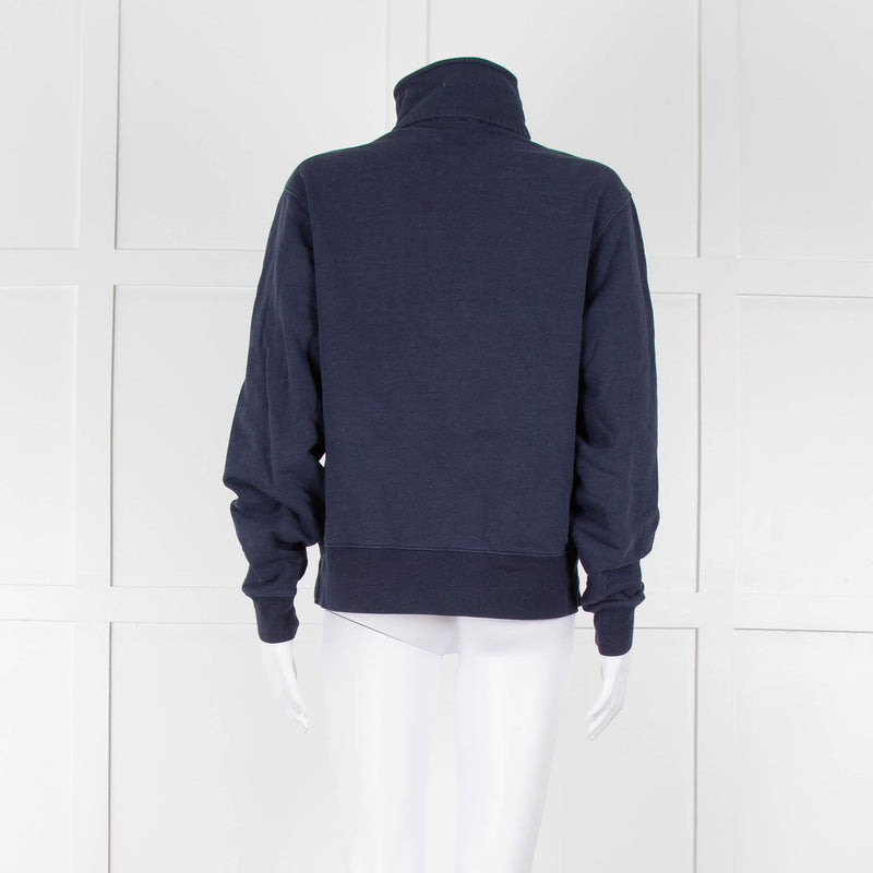 Tory Burch Navy Blue Tennis Logo Sweatshirt