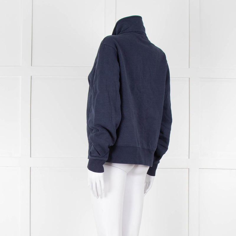 Tory Burch Navy Blue Tennis Logo Sweatshirt
