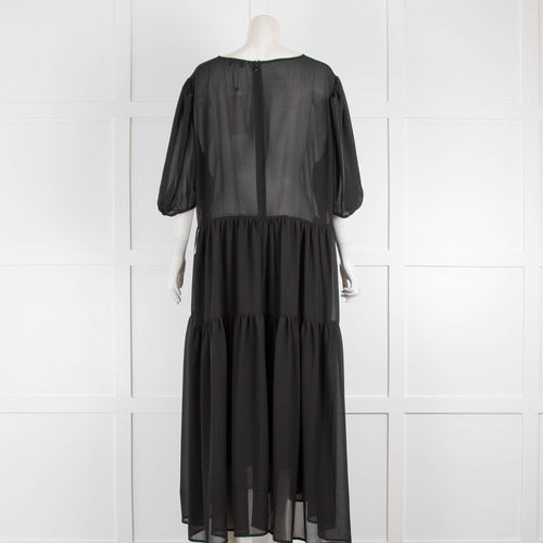 Never Fully Dressed Black Tulle Midi Dress